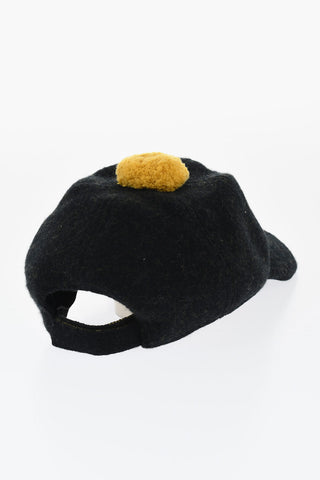 Cappello da Baseball in Lana Con Pon Pom