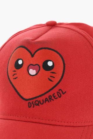 Cotton Twill Cap with Heart Shaped Embroidery