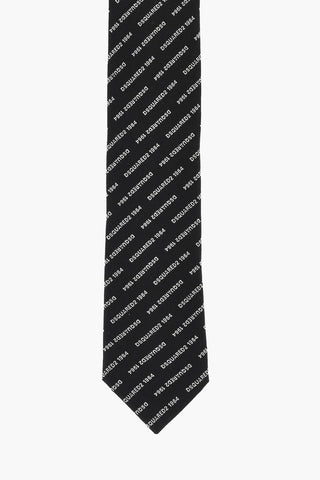 Silk Tie with All-Over Logo