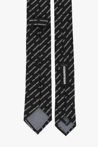 Silk Tie with All-Over Logo