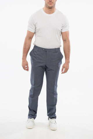 Pin-Point Cotton-Blend Trousers