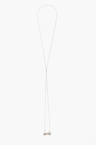 Collana in Argento con Doppio Pendente a Sfera