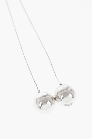 Collana in Argento con Doppio Pendente a Sfera