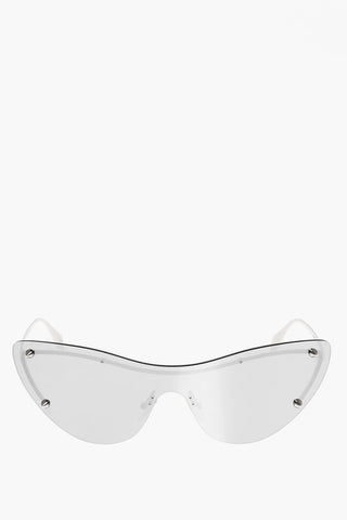 Full-Lense Mirror Sunglasses with Studded Detail