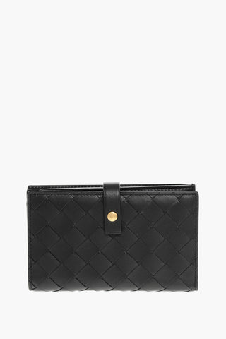 Woven Leather Wallet with Coin Holder