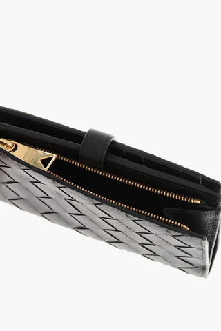 Woven Leather Wallet with Coin Holder