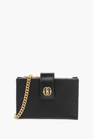 Leather EMBLEM ACCORDION Wallet with Chain
