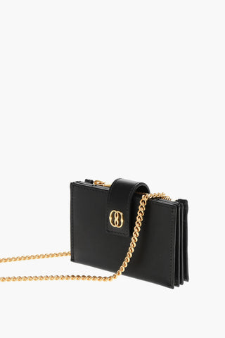 Leather EMBLEM ACCORDION Wallet with Chain