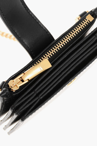 Leather EMBLEM ACCORDION Wallet with Chain