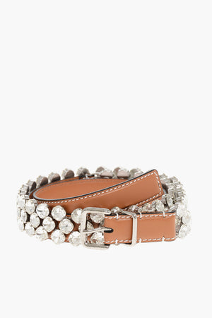 Leather Belt with Jewelry Detail 30mm