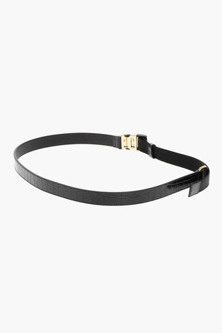 Embossed Leather RELEASE BUCKLE Belt with Crocodile Effect 25mm