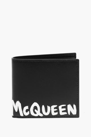 Leather Bifold Wallet with Printed Logo