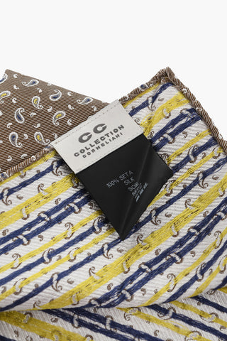 CC COLLECTION Paisley Patterned Silk Pocket Square