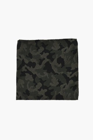 CC COLLECTION Camouflage Motif Silk and Cotton Pocket Square