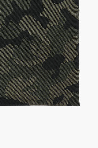 CC COLLECTION Camouflage Motif Silk and Cotton Pocket Square