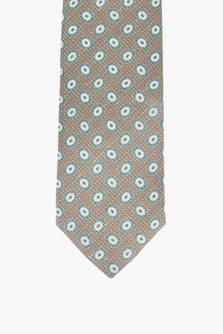 printed silk and flax tie