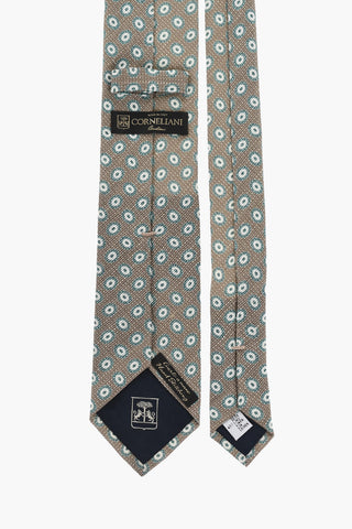 printed silk and flax tie