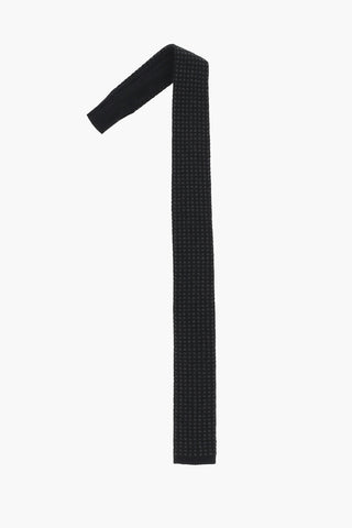 Mini Checked Silk and Cashmere Tie