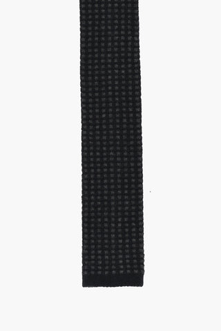Mini Checked Silk and Cashmere Tie