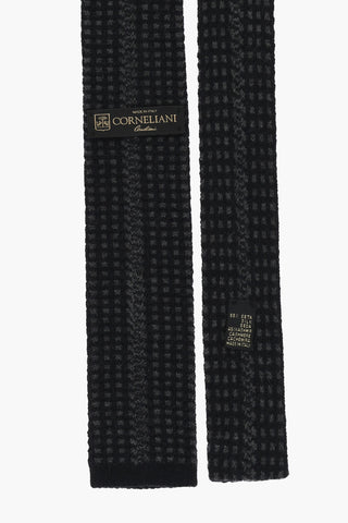 Mini Checked Silk and Cashmere Tie