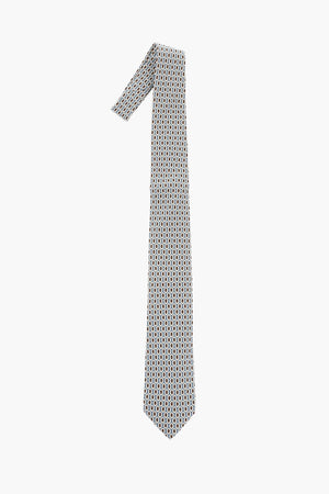 Silk Tie With Geometric Pattern