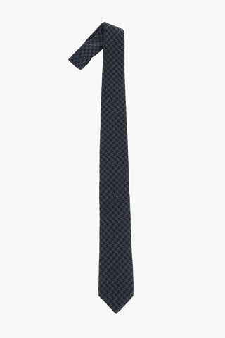 houndstooth virgin wool and silk tie