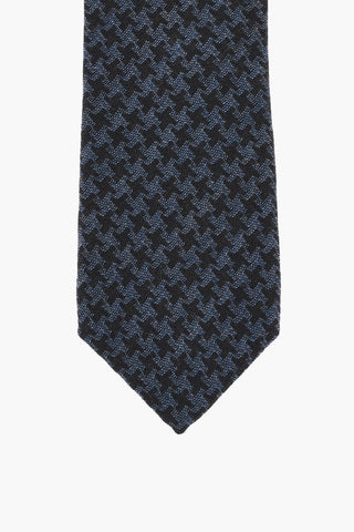 houndstooth virgin wool and silk tie