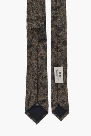 CC COLLECTION Cravatta Damascata in Cotone e Seta