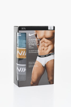 Set 3 Paia di Slip in Cotone Stretch con Banda Elastica Logata