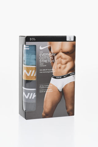 Set 3 Paia di Slip in Cotone Stretch con Banda Elastica Logata