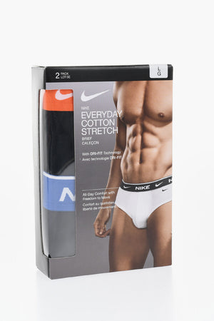 Set of 2 Pairs of Stretch Cotton Briefs with Monogram