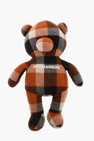 Portachiavi Teddy Bear in Lana a Quadri