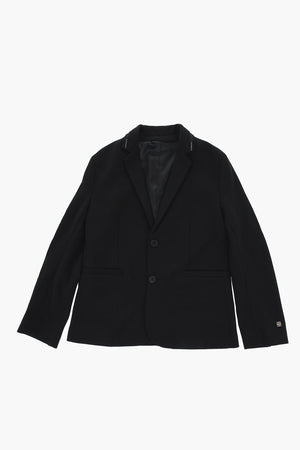 Two-Button Jersey Blazer with Logo Side Band