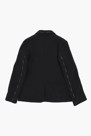 Two-Button Jersey Blazer with Logo Side Band