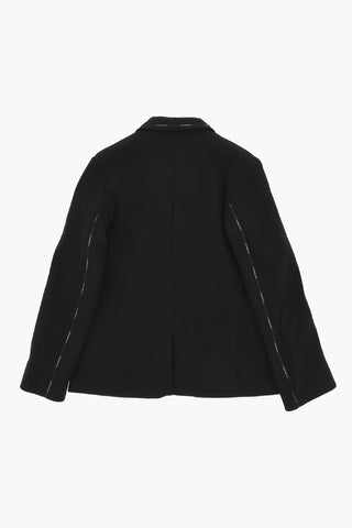 Zweiknopf-Jersey-Blazer mit seitlichem Logoband