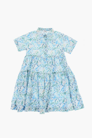 Floral- Printed Flared Shirt Dress