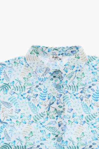 Floral- Printed Flared Shirt Dress