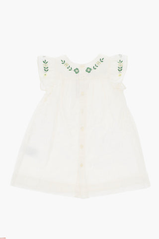 Cotton Dress with Floral Embroideries