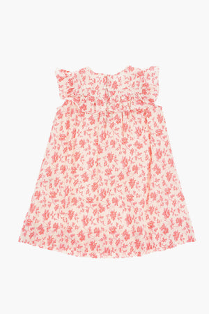 배색 플로럴 프린트 드레스 프릴 장식