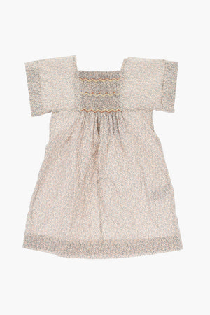 Floral-Print Dress with Front Drape