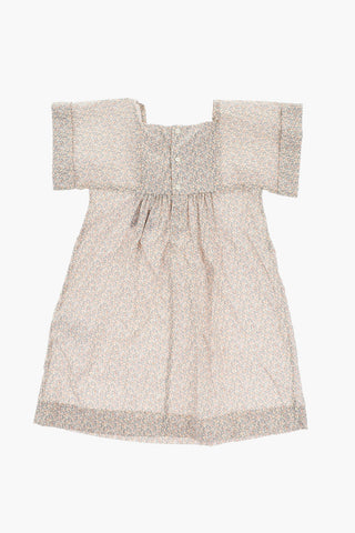 Floral-Print Dress with Front Drape