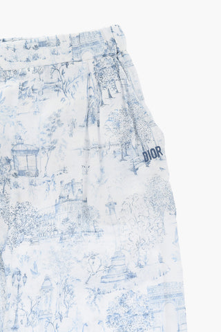 Double Pleated Printed Satin Pants