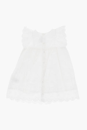 Solid-Color Sangallo Dress with Bloomer