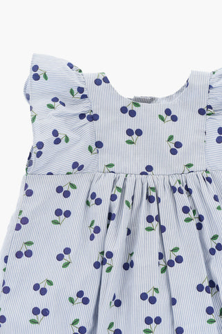 Striped Dress with All-Over Cherries Print