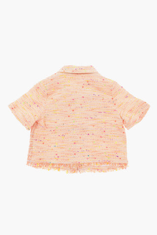 Logo-Print Cotton-Blend Overshirt with Frayed Hem