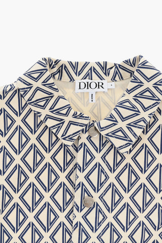 Geometric-Pattern Overshirt with Snap Buttons