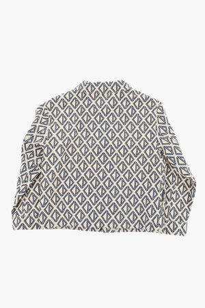 Geometric-Pattern Overshirt with Snap Buttons