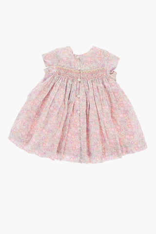 Vestito a Fantasia Floreale con Pieghe