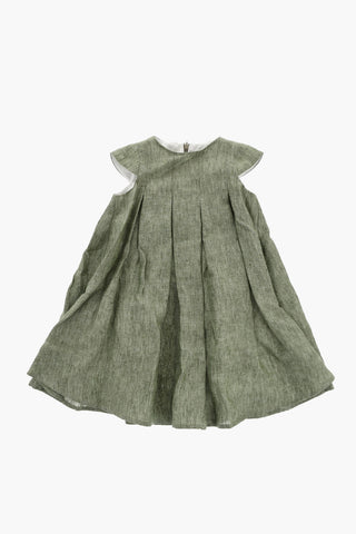 Pleated Linen Dress