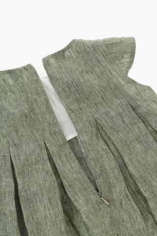Pleated Linen Dress
